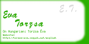 eva torzsa business card